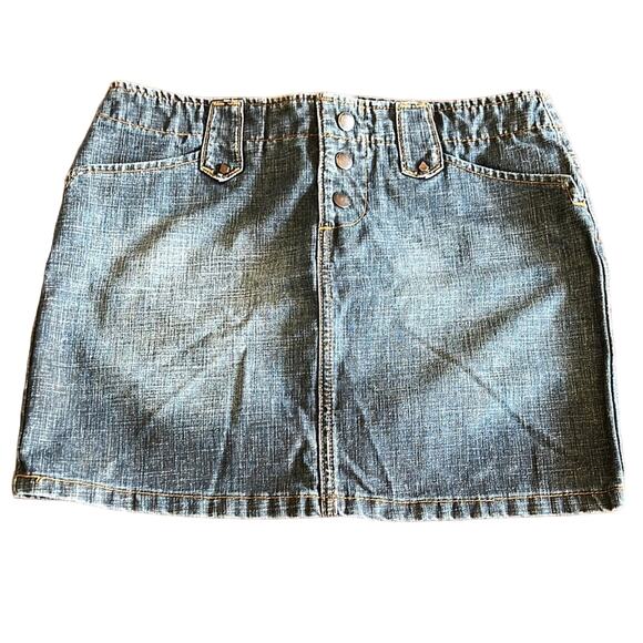 Volcom Juniors Size 3 Blue Denim Mini Jean Skirt Y2K - Picture 1 of 7
